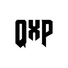 QXP letter logo design for technology company. QXP logo design black and white color combination. QXP logo, QXP vector, QXP design, QXP icon, QXP alphabet. QXP typography logo design.