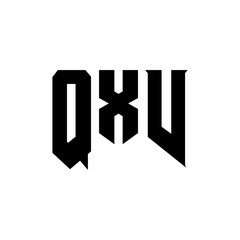 QXV letter logo design for technology company. QXV logo design black and white color combination. QXV logo, QXV vector, QXV design, QXV icon, QXV alphabet. QXV typography logo design.