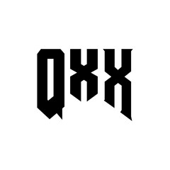 QXX letter logo design for technology company. QXX logo design black and white color combination. QXX logo, QXX vector, QXX design, QXX icon, QXX alphabet. QXX typography logo design.