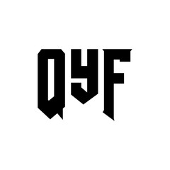 QYF letter logo design for technology company. QYF logo design black and white color combination. QYF logo, QYF vector, QYF design, QYF icon, QYF alphabet. QYF typography logo design.