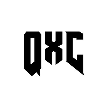 QXC letter logo design for technology company. QXC logo design black and white color combination. QXC logo, QXC vector, QXC design, QXC icon, QXC alphabet. QXC typography logo design.