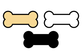 Dog Bone Illustration Set Isolated On White