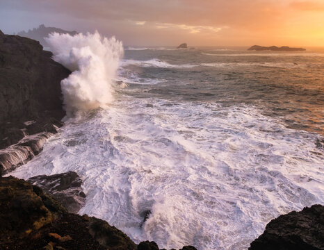 Sunset at a Rocky Beach, Northern California Coast