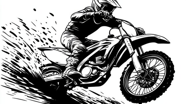 Dynamic Motocross Rider Performing High Jump with Dust Explosion