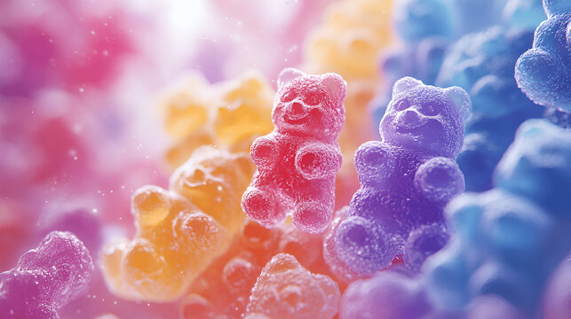 osos de peluche de mermelada vista superior