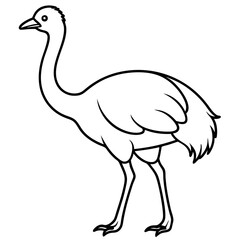 One-Stroke Ostrich Vector Art Design