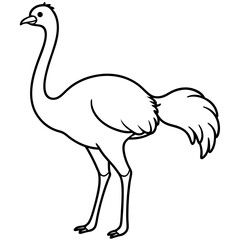 One-Stroke Ostrich Vector Art Design