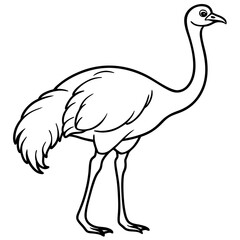One-Stroke Ostrich Vector Art Design