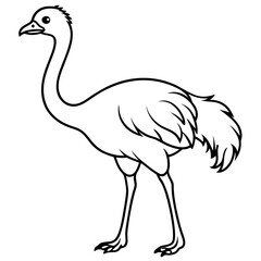 One-Stroke Ostrich Vector Art Design