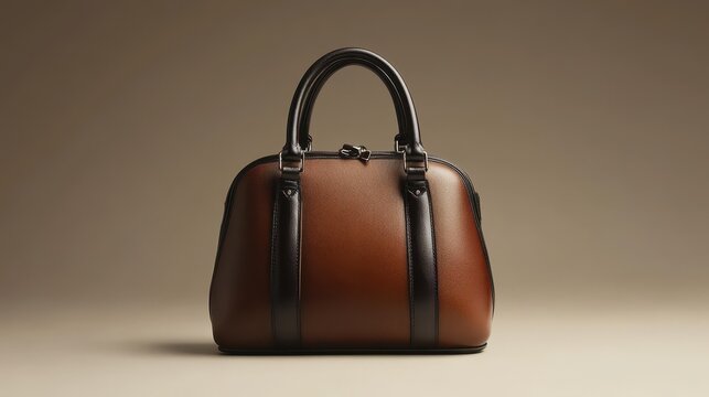A sleek leather handbag, its elegant lines and intricate craftsmanship accentuated against a neutral backdrop, stood ready to elevate any ensemble.