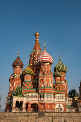 Fototapeta premium Moscow, Russia. St. Basil’s Cathedral in Moscow, featuring its iconic colorful onion domes and intricate architecture