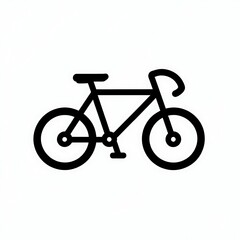 Fototapeta premium Minimalist Black Bicycle Icon On White Background