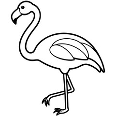 Simple Flamingo Line Illustration