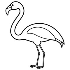 Simple Flamingo Line Illustration