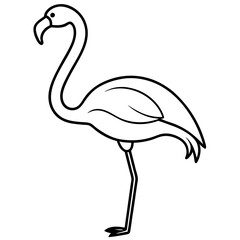 Simple Flamingo Line Illustration