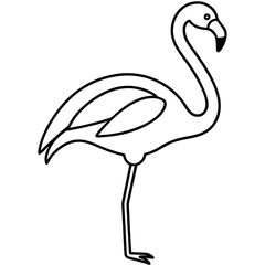 Simple Flamingo Line Illustration