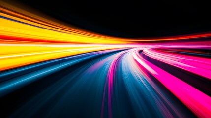 A vibrant display of color lines conveying speed and movement