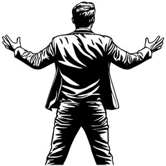 businessman in suite in various positions