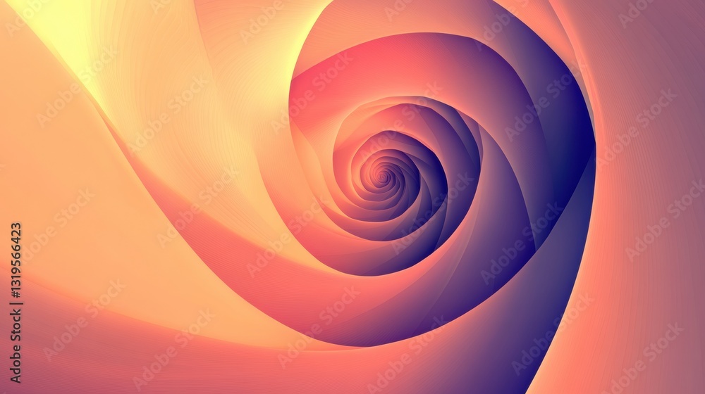 Leinwandbilder geometric spiral with smooth gradient illustrating infinite progress through the golden ratio in abs