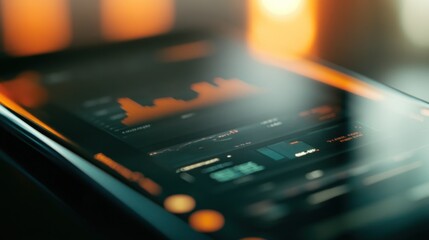 Close-up Financial Data Displayed on a Sleek Modern Digital Tablet