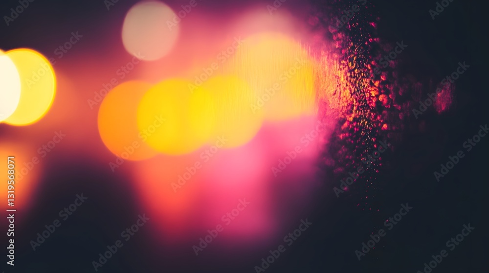 Poster blurred lights and colors create an abstract and artistic scene