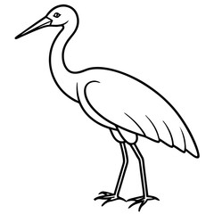 Simple Stork Vector Illustration in One Line