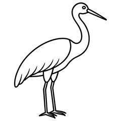 Obraz premium Simple Stork Vector Illustration in One Line