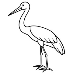 Fototapeta premium Simple Stork Vector Illustration in One Line