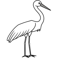 Fototapeta premium Simple Stork Vector Illustration in One Line