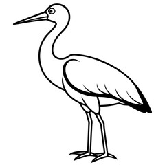 Obraz premium Simple Stork Vector Illustration in One Line