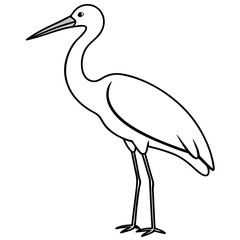Obraz premium Simple Stork Vector Illustration in One Line