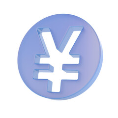 symbol Yen on white background. Isolated 3D illustration