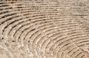 Steps of The ancient Greek amphitheater at the antique City in Turkey