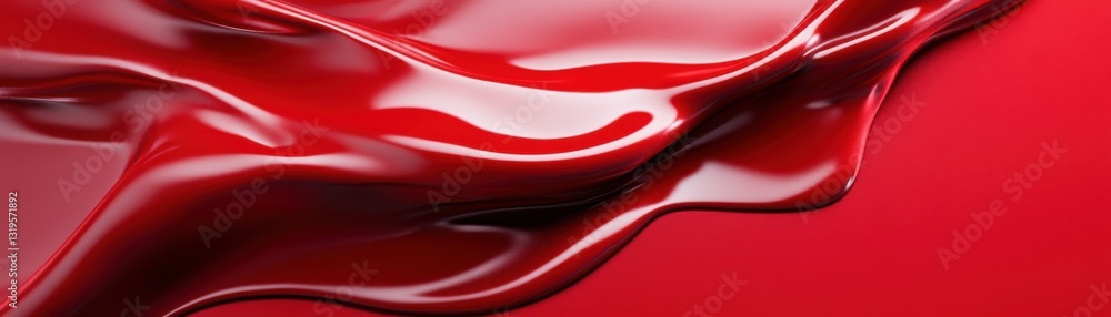 Aufkleber a red fabric with a red liquid on it