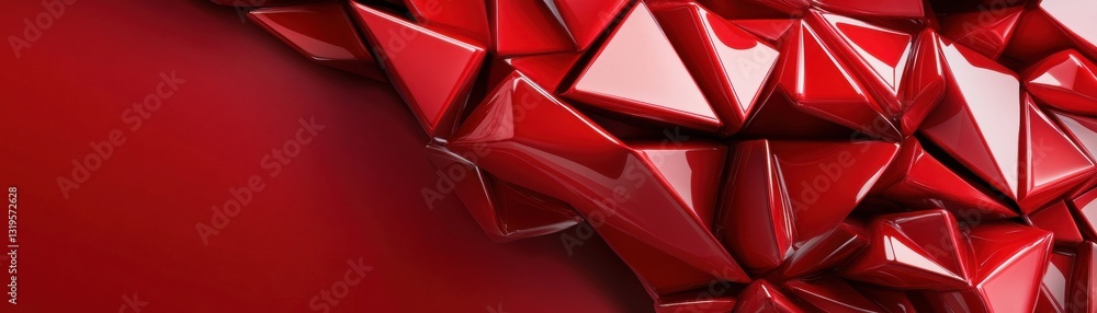 Poster a red background with a red triangle on it