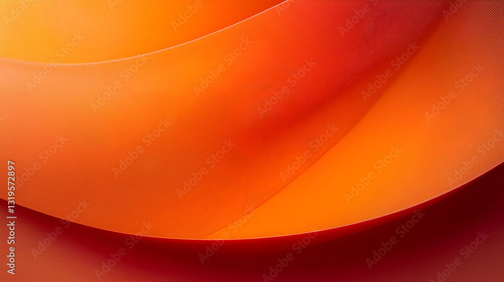 Poster abstract background with 3d orange and red gradient waves and smooth lines