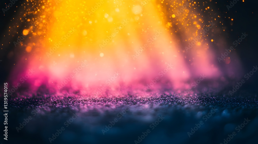 Aufkleber bright illuminated beams with colorful dust particles creating light