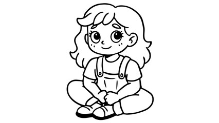 Fototapeta premium cartoon character, young girl