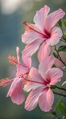 pink hibiscus  in the garden