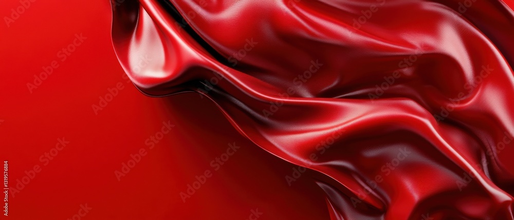Aufkleber a red fabric with a red background