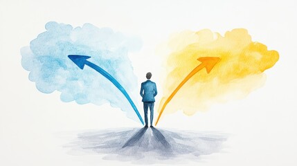 Entrepreneur at Crossroad with Creative Decision-Making Pathways