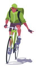 Delivery Cyclist in Action
