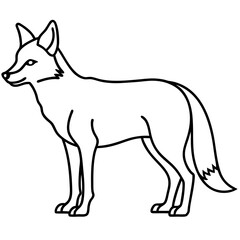 Single Line Coyote Elegant Vector Design