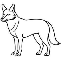 Single Line Coyote Elegant Vector Design