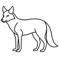 Single Line Coyote Elegant Vector Design