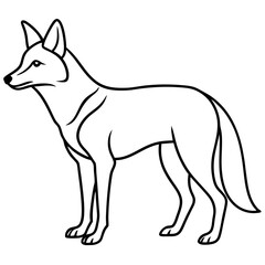 Single Line Coyote Elegant Vector Design