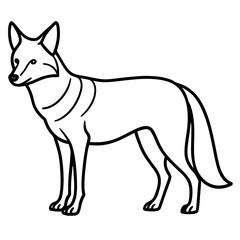 Single Line Coyote Elegant Vector Design