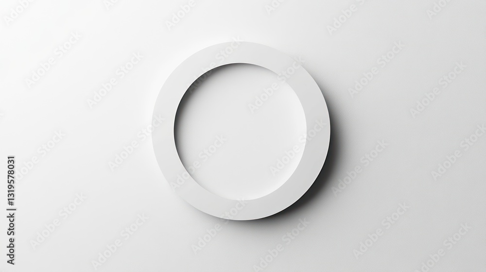 Poster empty white circle on plain background, use design element