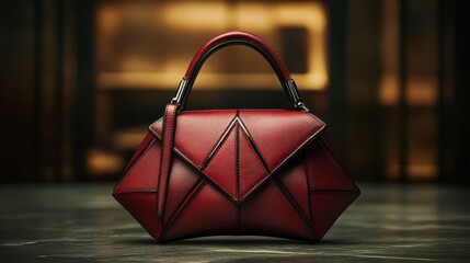 A crimson-clad handbag, adorned with an avant-garde design that whispered of meticulous craftsmanship and unparalleled style, beckoning fashion enthusiasts with its alluring presence.