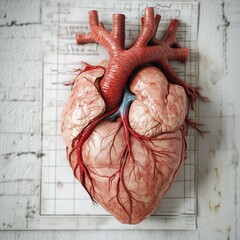 A human heart on a light background.